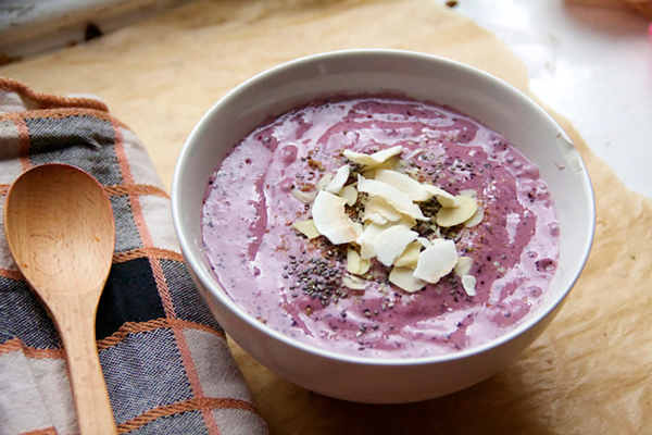 Blueberry Bliss Bowl. Recipe at Gratitude and Greens.